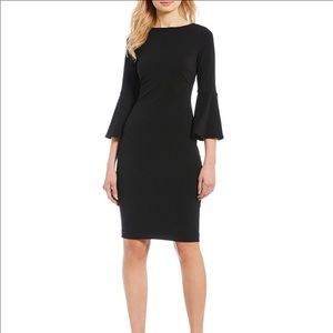 Calvin Klein black bell sleeve cute sheath
